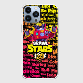 Чехол для iPhone 13 Pro Max с принтом Brawl Stars Surge в Петрозаводске,  |  | 8 bit | brawl | bull | carl | colt | crow | darryl | dinamike | game | leon | max | piper | poco | sandy | spike | stars | surge | бравл | бравлер | бравлеры | ворон | игра | леон | персонаж | спайк | старз | старс