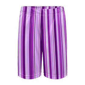 Детские спортивные шорты 3D с принтом Фиолетово-чёрные полосы в Петрозаводске,  100% полиэстер
 | пояс оформлен широкой мягкой резинкой, ткань тянется
 | вертикальные полосы | вертикальный рисунок | линии | полосы | розовый | светлый | темный | фиолетовый | черный