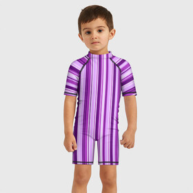 Детский купальный костюм 3D с принтом Фиолетово-чёрные полосы в Петрозаводске, Полиэстер 85%, Спандекс 15% | застежка на молнии на спине | вертикальные полосы | вертикальный рисунок | линии | полосы | розовый | светлый | темный | фиолетовый | черный