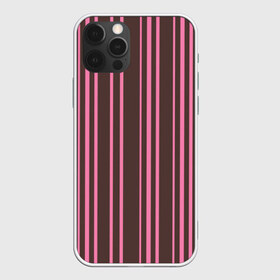 Чехол для iPhone 12 Pro Max с принтом Чёрно-розовые линии в Петрозаводске, Силикон |  | вертикальные линии | вертикальный рисунок | линии | розовый | чёрный