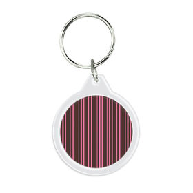 Брелок круглый с принтом Чёрно-розовые линии в Петрозаводске, пластик и полированная сталь | круглая форма, металлическое крепление в виде кольца | вертикальные линии | вертикальный рисунок | линии | розовый | чёрный