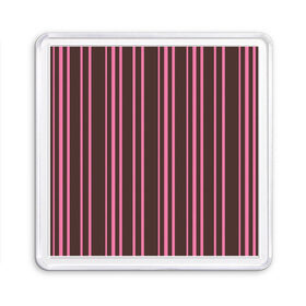 Магнит 55*55 с принтом Чёрно-розовые линии в Петрозаводске, Пластик | Размер: 65*65 мм; Размер печати: 55*55 мм | вертикальные линии | вертикальный рисунок | линии | розовый | чёрный