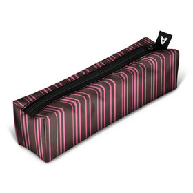 Пенал 3D с принтом Чёрно-розовые линии в Петрозаводске, 100% полиэстер | плотная ткань, застежка на молнии | вертикальные линии | вертикальный рисунок | линии | розовый | чёрный