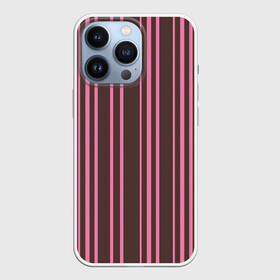 Чехол для iPhone 13 Pro с принтом Чёрно розовые линии в Петрозаводске,  |  | вертикальные линии | вертикальный рисунок | линии | розовый | чёрный