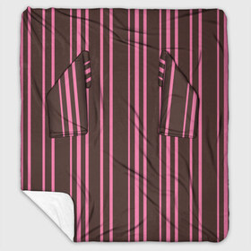 Плед с рукавами с принтом Чёрно-розовые линии в Петрозаводске, 100% полиэстер | Закругленные углы, все края обработаны. Ткань не мнется и не растягивается. Размер 170*145 | вертикальные линии | вертикальный рисунок | линии | розовый | чёрный