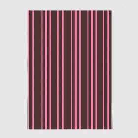 Постер с принтом Чёрно-розовые линии в Петрозаводске, 100% бумага
 | бумага, плотность 150 мг. Матовая, но за счет высокого коэффициента гладкости имеет небольшой блеск и дает на свету блики, но в отличии от глянцевой бумаги не покрыта лаком | вертикальные линии | вертикальный рисунок | линии | розовый | чёрный