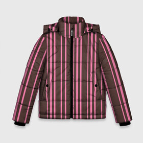 Зимняя куртка для мальчиков 3D с принтом Чёрно-розовые линии в Петрозаводске, ткань верха — 100% полиэстер; подклад — 100% полиэстер, утеплитель — 100% полиэстер | длина ниже бедра, удлиненная спинка, воротник стойка и отстегивающийся капюшон. Есть боковые карманы с листочкой на кнопках, утяжки по низу изделия и внутренний карман на молнии. 

Предусмотрены светоотражающий принт на спинке, радужный светоотражающий элемент на пуллере молнии и на резинке для утяжки | вертикальные линии | вертикальный рисунок | линии | розовый | чёрный