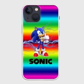 Чехол для iPhone 13 mini с принтом SONIC RAINBOW в Петрозаводске,  |  | hedgehog | metal sonic | silver | silver the hedgehog | sonic | sonic boom | sonic the hedgehog | ёж сонник | игры | соник | фильмы