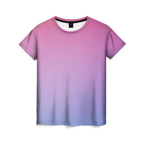 Женская футболка 3D с принтом Восход солнца в Петрозаводске, 100% полиэфир ( синтетическое хлопкоподобное полотно) | прямой крой, круглый вырез горловины, длина до линии бедер | арт | восход | восход солнца | градиент | закат | закат ночи | розовый | синий | фиолетовый