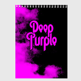 Скетчбук с принтом Deep Purple в Петрозаводске, 100% бумага
 | 48 листов, плотность листов — 100 г/м2, плотность картонной обложки — 250 г/м2. Листы скреплены сверху удобной пружинной спиралью | deep purple | альбом | гловер | группа | дееп | деп | ди | дип | диперпл | дипперпл | иэн гиллан | иэн пэйс | лого | логотип | метал | морс | пепл | перпл | прогрессивный | психоделический | рок | символ | хард