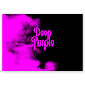 Поздравительная открытка с принтом Deep Purple в Петрозаводске, 100% бумага | плотность бумаги 280 г/м2, матовая, на обратной стороне линовка и место для марки
 | deep purple | альбом | гловер | группа | дееп | деп | ди | дип | диперпл | дипперпл | иэн гиллан | иэн пэйс | лого | логотип | метал | морс | пепл | перпл | прогрессивный | психоделический | рок | символ | хард