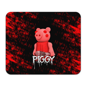 Коврик для мышки прямоугольный с принтом ROBLOX PIGGY - СВИНКА ПИГГИ в Петрозаводске, натуральный каучук | размер 230 х 185 мм; запечатка лицевой стороны | pig | piggy | roblox | игра | компьютерная игра | логотип | онлайн | онлайн игра | пигги | поросенок | роблакс | роблокс | свинка | свинья