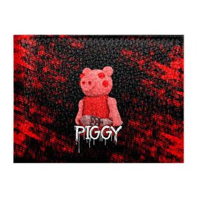 Обложка для студенческого билета с принтом ROBLOX PIGGY - СВИНКА ПИГГИ в Петрозаводске, натуральная кожа | Размер: 11*8 см; Печать на всей внешней стороне | Тематика изображения на принте: pig | piggy | roblox | игра | компьютерная игра | логотип | онлайн | онлайн игра | пигги | поросенок | роблакс | роблокс | свинка | свинья