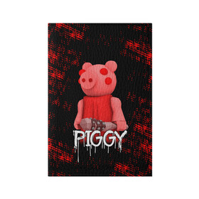 Обложка для паспорта матовая кожа с принтом ROBLOX PIGGY - СВИНКА ПИГГИ в Петрозаводске, натуральная матовая кожа | размер 19,3 х 13,7 см; прозрачные пластиковые крепления | Тематика изображения на принте: pig | piggy | roblox | игра | компьютерная игра | логотип | онлайн | онлайн игра | пигги | поросенок | роблакс | роблокс | свинка | свинья
