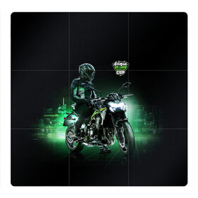 Магнитный плакат 3Х3 с принтом Kawasaki Ninja Cup в Петрозаводске, Полимерный материал с магнитным слоем | 9 деталей размером 9*9 см | Тематика изображения на принте: cup | helmet | japan | kawasaki | motorcycle | night | ninja | racer | гонщик | кубок | мотоцикл | ночь | шлем | япония