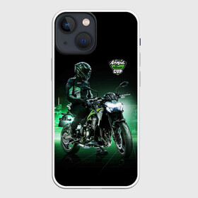 Чехол для iPhone 13 mini с принтом Kawasaki Ninja Cup в Петрозаводске,  |  | Тематика изображения на принте: cup | helmet | japan | kawasaki | motorcycle | night | ninja | racer | гонщик | кубок | мотоцикл | ночь | шлем | япония