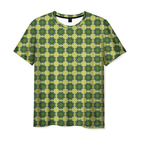Мужская футболка 3D с принтом Зеленые драгоценности в Петрозаводске, 100% полиэфир | прямой крой, круглый вырез горловины, длина до линии бедер | драгоценности | драгоценность | зеленый | золото | изумруд | изумруды | темный