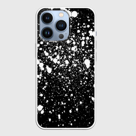 Чехол для iPhone 13 Pro с принтом Белая краска в Петрозаводске,  |  | casual | pattern | snow | winter | акварельные | брызги | зима | краски | круги | крутые | мазки | маляр | модные | мужские | ночь | паттерн | популярные | пятна | пятнистый | снег | снегопад | снежинки | текстура