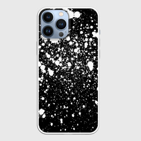 Чехол для iPhone 13 Pro Max с принтом Белая краска в Петрозаводске,  |  | casual | pattern | snow | winter | акварельные | брызги | зима | краски | круги | крутые | мазки | маляр | модные | мужские | ночь | паттерн | популярные | пятна | пятнистый | снег | снегопад | снежинки | текстура