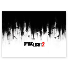 Поздравительная открытка с принтом Dying Light 2 в Петрозаводске, 100% бумага | плотность бумаги 280 г/м2, матовая, на обратной стороне линовка и место для марки
 | 2 | 2021 | dying light | light | logo | techland | игра | красный | кровь | лого | логотип