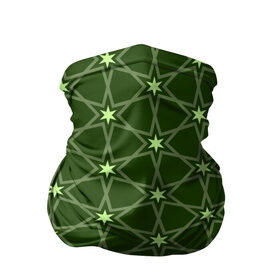 Бандана-труба 3D с принтом Зеленые звёзды в Петрозаводске, 100% полиэстер, ткань с особыми свойствами — Activecool | плотность 150‒180 г/м2; хорошо тянется, но сохраняет форму | Тематика изображения на принте: вертикальный рисунок | звёзды | зеленый | отражение | темный