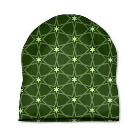 Шапка 3D с принтом Зеленые звёзды в Петрозаводске, 100% полиэстер | универсальный размер, печать по всей поверхности изделия | вертикальный рисунок | звёзды | зеленый | отражение | темный