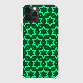 Чехол для iPhone 12 Pro Max с принтом Звезда Давида в Петрозаводске, Силикон |  | Тематика изображения на принте: вертикальный рисунок | звезда | звезда давида | звёзды | звезды давида | зеленый | зеленый узор | светлый | тёмный | узор