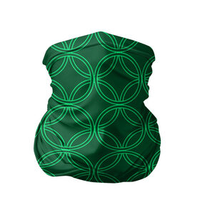 Бандана-труба 3D с принтом Зелёный узор в Петрозаводске, 100% полиэстер, ткань с особыми свойствами — Activecool | плотность 150‒180 г/м2; хорошо тянется, но сохраняет форму | геометрические фигуры | зеленый | круг | ромб | светлый | темный | узор