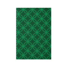 Обложка для паспорта матовая кожа с принтом Зелёный узор в Петрозаводске, натуральная матовая кожа | размер 19,3 х 13,7 см; прозрачные пластиковые крепления | геометрические фигуры | зеленый | круг | ромб | светлый | темный | узор