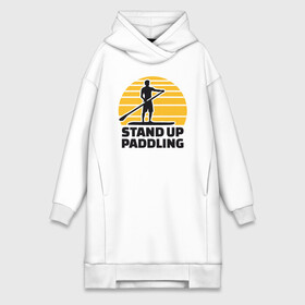 Платье-худи хлопок с принтом Stand up paddling в Петрозаводске,  |  | serfing | sup serfing | sup серфинг | сап серфинг | серфинг