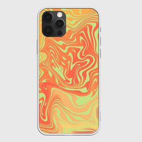 Чехол для iPhone 12 Pro Max с принтом Цветные разводы в Петрозаводске, Силикон |  | Тематика изображения на принте: абстракция | волны | желтый | кляксы | оранжевый | пятна | салатовый | цветные разводы