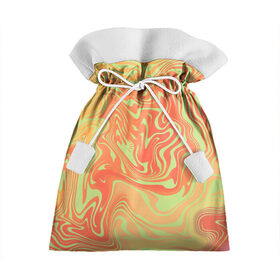 Подарочный 3D мешок с принтом Цветные разводы. в Петрозаводске, 100% полиэстер | Размер: 29*39 см | абстракция | волны | желтый | кляксы | оранжевый | пятна | салатовый | цветные разводы
