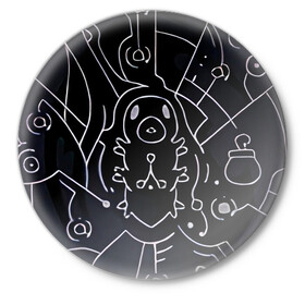 Значок с принтом Гусеничка из Hollow Knight в Петрозаводске,  металл | круглая форма, металлическая застежка в виде булавки | caterpillar | hollow knight | гусеничка | полый рыцарь | холлоу найт