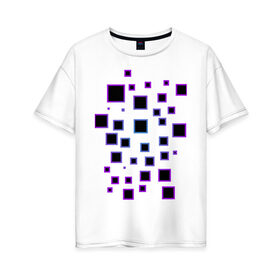 Женская футболка хлопок Oversize с принтом Абстракция квадратов в Петрозаводске, 100% хлопок | свободный крой, круглый ворот, спущенный рукав, длина до линии бедер
 | 