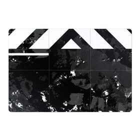 Магнитный плакат 3Х2 с принтом Гранж-абстакция в Петрозаводске, Полимерный материал с магнитным слоем | 6 деталей размером 9*9 см | Тематика изображения на принте: абстракция | геометрия | гранж | грязь | черно белый