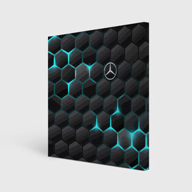 Холст квадратный с принтом Mercedes-Benz в Петрозаводске, 100% ПВХ |  | cell | germany | mercedes benz | pattern | prestige | германия | мерседес | престиж | соты | узор