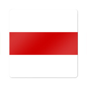 Магнит виниловый Квадрат с принтом Первый флаг Беларуси в Петрозаводске, полимерный материал с магнитным слоем | размер 9*9 см, закругленные углы | Тематика изображения на принте: беларусь | бело красно белый | бело красный флаг беларуси | первый флаг беларуси | старый флаг белоруссии | флаг беларуси