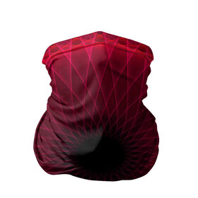Бандана-труба 3D с принтом Неоновый туннель в Петрозаводске, 100% полиэстер, ткань с особыми свойствами — Activecool | плотность 150‒180 г/м2; хорошо тянется, но сохраняет форму | красный | линии | неон | туннель | чёрный