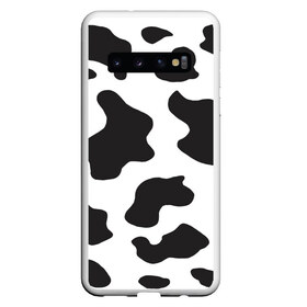 Чехол для Samsung Galaxy S10 с принтом COW PRINT в Петрозаводске, Силикон | Область печати: задняя сторона чехла, без боковых панелей | animals | cow | cow print | корова | коровий принт