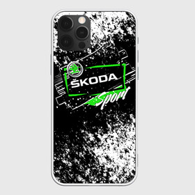 Чехол для iPhone 12 Pro с принтом SKODA SPORT в Петрозаводске, силикон | область печати: задняя сторона чехла, без боковых панелей | auto | autosport | avto | car | race | road | skoda | sport | street racing | авто | автоспорт | гонки | дорога | марка | машина | спорт | тачка | трасса | шкода