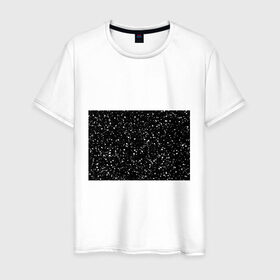 Мужская футболка хлопок с принтом Seven в Петрозаводске, 100% хлопок | прямой крой, круглый вырез горловины, длина до линии бедер, слегка спущенное плечо. | Тематика изображения на принте: black | seven | снег | футболка с цифрой 7 | цифра 7 | черная футболка в белую точку | черная футболка с цифрой 7