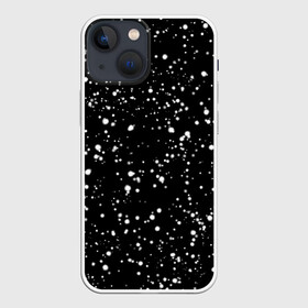 Чехол для iPhone 13 mini с принтом Snow в Петрозаводске,  |  | snow | stars. звезды на футболке | в белую точку | звезды | кофта в белую точку | свитер в белую точку | снег | снег на черном фоне | футболка в белую точку | футболка в точку