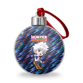 Ёлочный шар с принтом Киллуа Hunter x Hunter в Петрозаводске, Пластик | Диаметр: 77 мм | anime | hunter | hunter x hunter | killua | zoldyck | аниме | зодиак | охотник | охотники