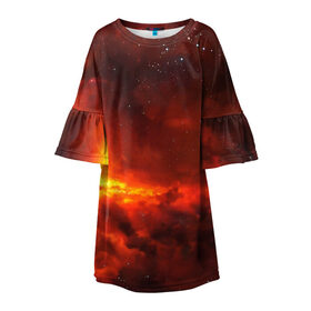 Детское платье 3D с принтом Марс (S) в Петрозаводске, 100% полиэстер | прямой силуэт, чуть расширенный к низу. Круглая горловина, на рукавах — воланы | galaxy | nasa | nebula | space | star | абстракция | вселенная | галактика | звезда | звезды | космический | наса | планеты