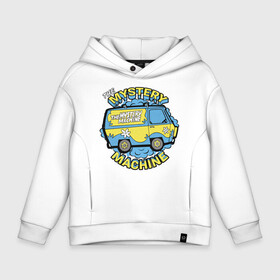 Детское худи Oversize хлопок с принтом Mystery Machine в Петрозаводске, френч-терри — 70% хлопок, 30% полиэстер. Мягкий теплый начес внутри —100% хлопок | боковые карманы, эластичные манжеты и нижняя кромка, капюшон на магнитной кнопке | scooby doo | vdzabma | скуби ду