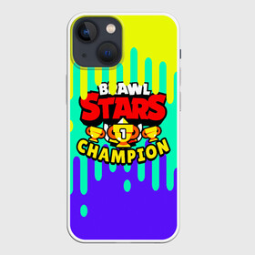 Чехол для iPhone 13 mini с принтом Чемпион Brawl Stars в Петрозаводске,  |  | Тематика изображения на принте: 1 место | brawl stars | game | бравл старс | браво старс | детская | игра | лучший игрок | чемпион | череп