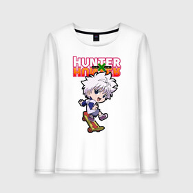 Женский лонгслив хлопок с принтом Киллуа Hunter x Hunter в Петрозаводске, 100% хлопок |  | anime | hunter | hunter x hunter | killua | zoldyck | аниме | зодиак | охотник | охотники