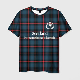 Мужская футболка 3D с принтом Шотландия в Петрозаводске, 100% полиэфир | прямой крой, круглый вырез горловины, длина до линии бедер | Тематика изображения на принте: england | scotland | англия | великобритания | волынка | девиз | килт | клан | клетка | королевство | шотландия | шотландка