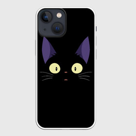 Чехол для iPhone 13 mini с принтом Дзи Дзи в Петрозаводске,  |  | cat | delivery | ji | jiji | kikis | service | totoro | ведьмина | дзи | дзидзи | доставки | кики | кот | котенок | котик | кэт | миядзаки | служба | тоторо | хаяо | черный
