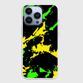Чехол для iPhone 13 Pro с принтом Желто зеленый в Петрозаводске,  |  | casual | neon | pattern | абстрактный | брызги | граффити | грязь | зелень | камуфляж | кислотный | краска | красочный | мазки | маскировка | милитари | неоновый | отпечаток | пятна | пятнистый | разноцветный